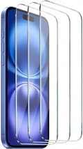 3-delat härdat glas för iPhone 16, iPhone 15, iPhone 15 Pro skärmskyddsfilm skärmskydd ultra starkt anti-repor bubbelfri hårdhet 9H glas 6,1 tum HD Ultra Transparent