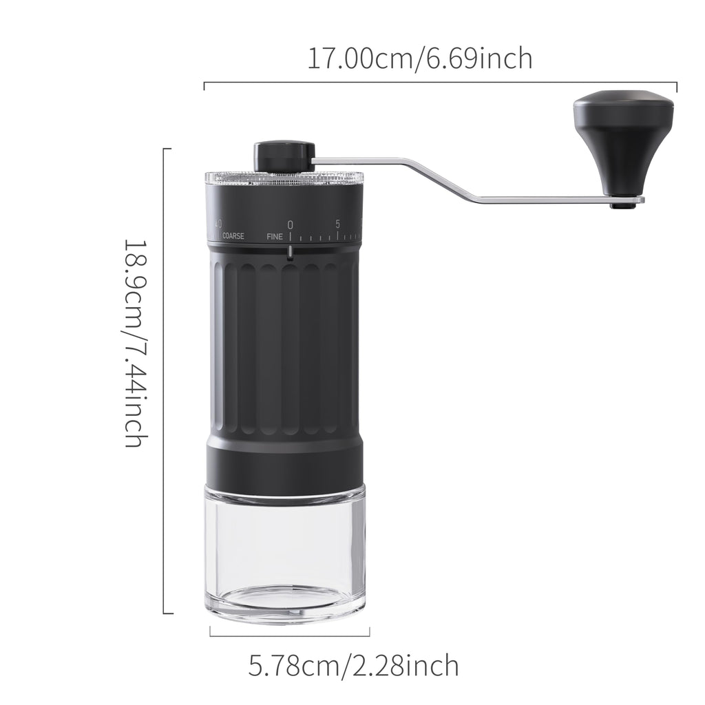 Extern justerbar manuell kaffekvarn med hög precision, modern konisk keramisk konkvarn i 40 steg, lämplig för aeropress, häll över och mokakannor.