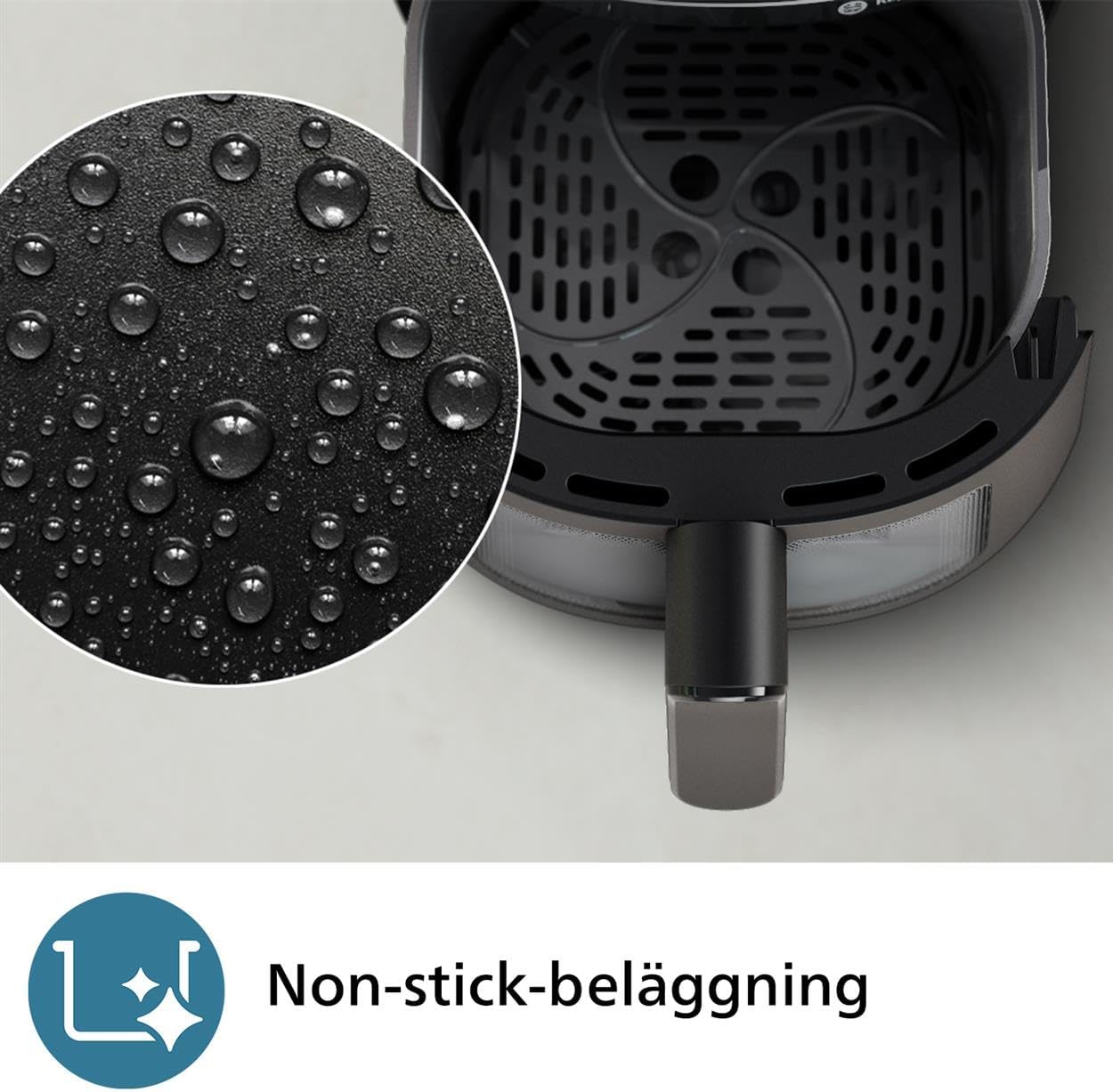 Philips Airfryer 2000 series 4,2 liter - 1500 W effekt, RapidAir-teknik, Digital pekskärm, 13 tillagningsalternativ, 9 förinställda funktioner, Upp till 90% mindre fett, Svart (NA229/00)