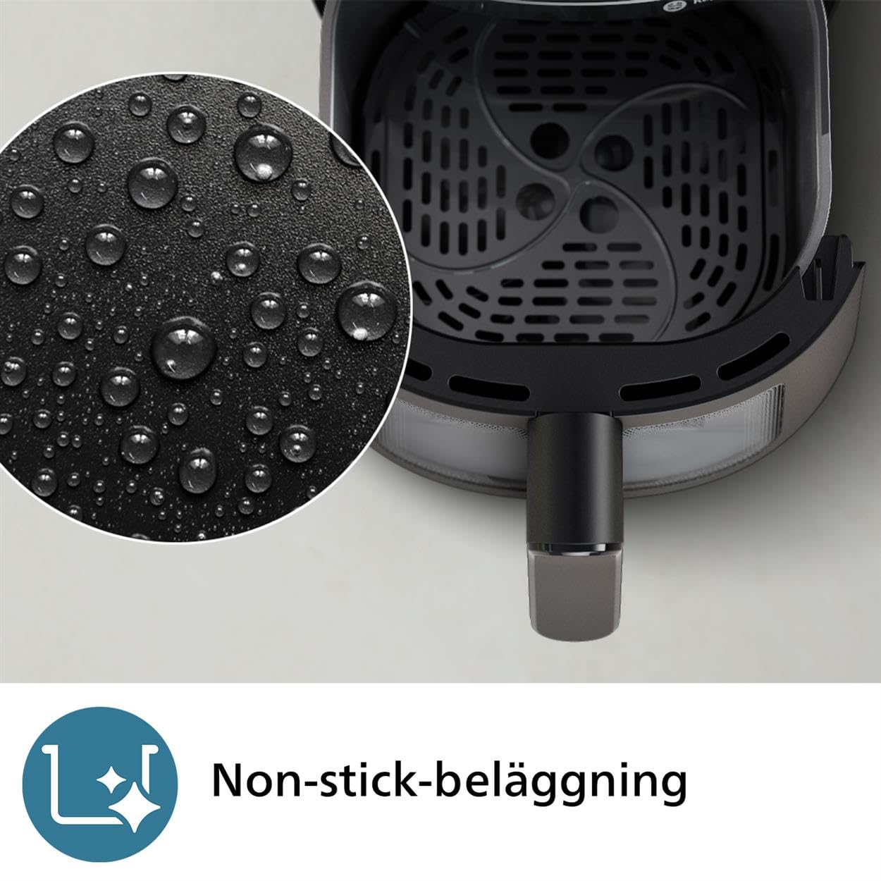 Philips Airfryer 2000 series 4,2 liter - 1500 W effekt, RapidAir-teknik, Digital pekskärm, 13 tillagningsalternativ, 9 förinställda funktioner, Upp till 90% mindre fett, Svart (NA229/00)