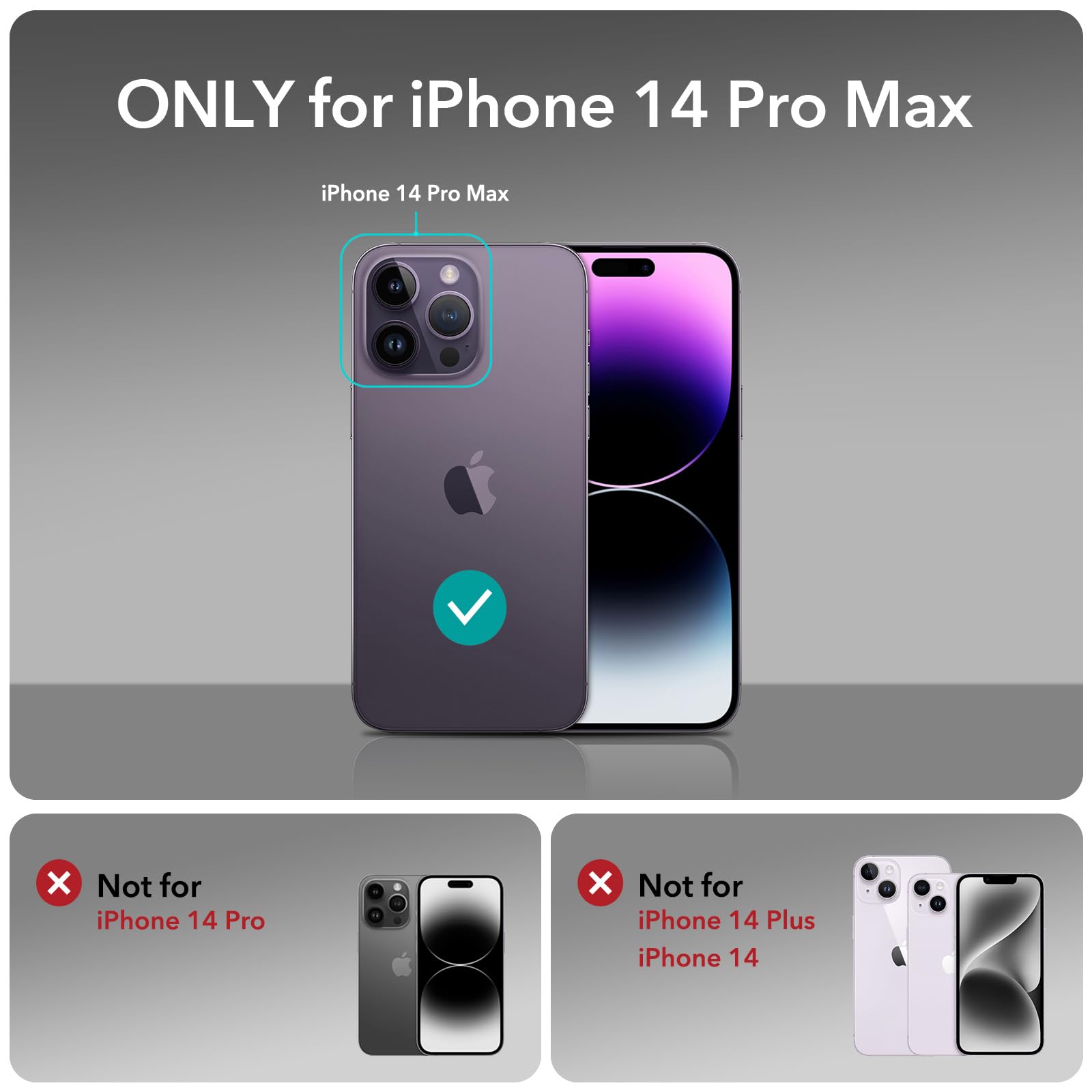 ESR för iPhone 14 Pro Max-fodral, magnetiskt klart fodral kompatibelt med MagSafe, stöttåligt skydd i militärkvalitet, klassisk hybrid magnetiskt fodral för iPhone 14 Pro Max 6,7 tum, frostat svart