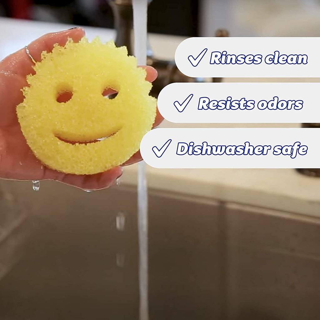 Scrub Daddy The Original Smiling Scrubbers Rengöringssvampar, Gul, Paket med 4