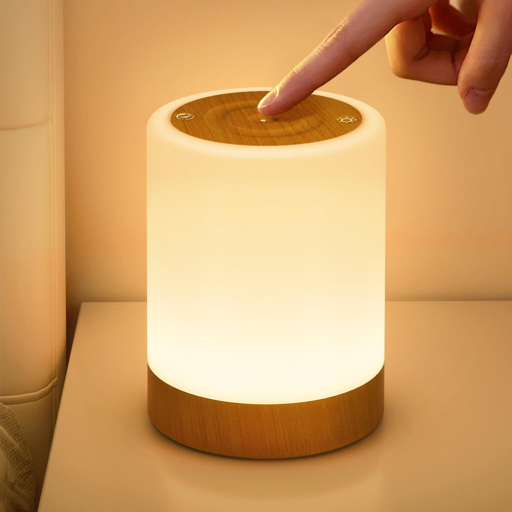 Touch LED-nattlampa, Dimbar Trådlös Uppladdningsbar Bordslampa med 5 Lägen och 256 RGB-färger, Nattlampa med Varmt Ljus Sänglampa Timerfunktion Stämningsljus Skrivbordslampor för Sovrum