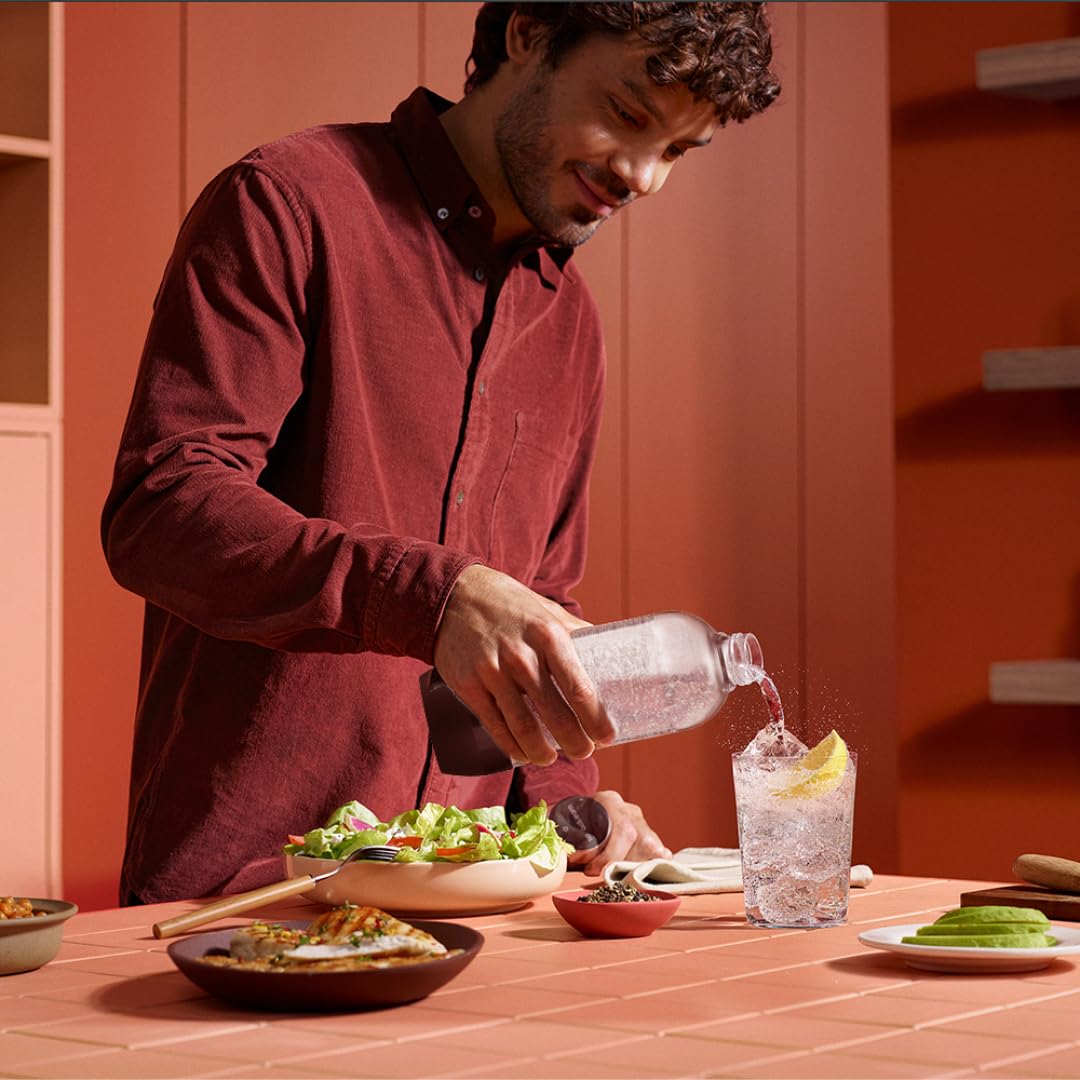 Sodastream Classic – 2 x återanvändbara, diskmaskinssäkra vattenflaskor, 1L kolsyreflaskor, kompatibla med Gaia, Terra, Art och Enso, BPA-fri plast, svart