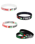 5 stycken palestinska armband, gratis palestinska armband, palestinska silikonarmband, rullande armband för män och kvinnor, solidaritetsarmband för kvinnor och män