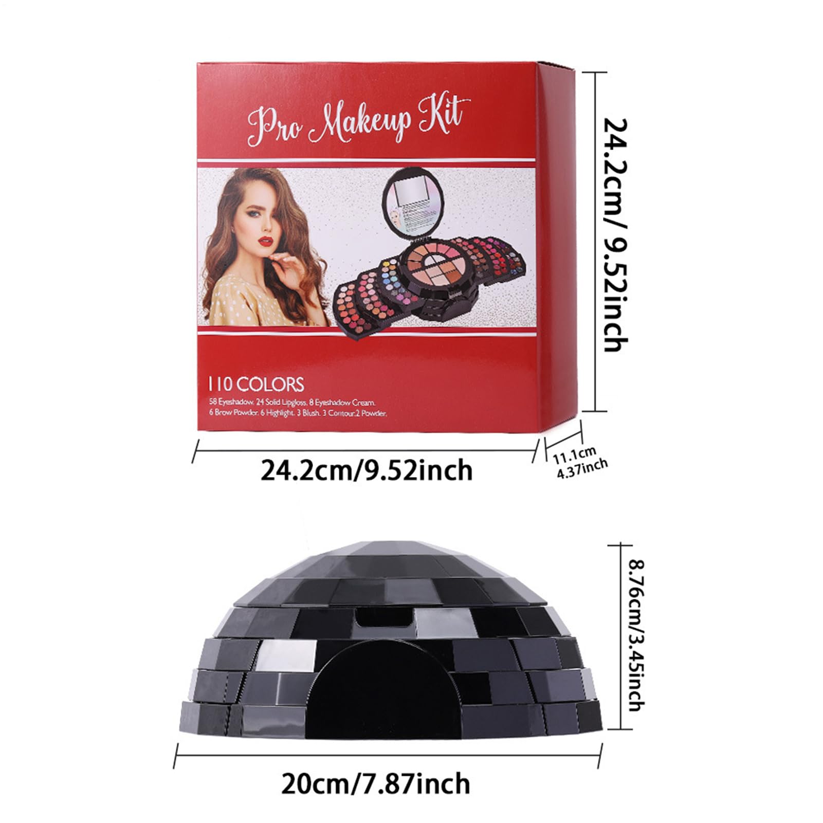 110 Färger Makeup Palette, Makeup Kit For Women Full Kit | 110 färger Professionell smink för kvinnor - Natural Color Make Up Bundle inkluderade ögonskugga Glitter Lipstick concealer Eye