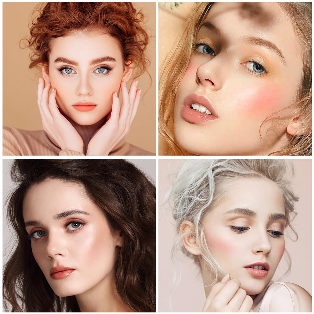 LOPHE flytande rouge för kinder, mjuk flytande rougesticka med fint glitter, naturligt utseende ansikte kindton rouge makeup, långvarig blandningsbar lätt fuktgivande skönhetsmakeup för kinder