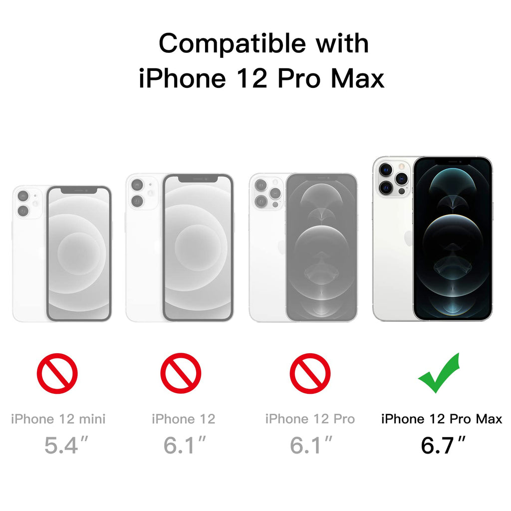 JETech Magnetisk Skal för iPhone 12 Pro Max 6,7 Tum för MagSafe Trådlös Laddning, Stötskyddad Telefon Bumper Case, Repfri Klar Tillbaka (Klar)