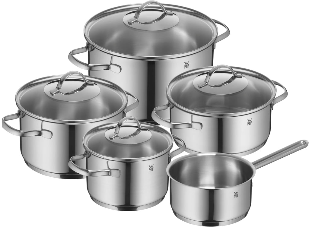 WMF Provence Plus Kastrullset 0721056380 | 5 Delar | Inkl Glaslock | Värmebeständig 250 Grader | Diskmaskinssäker | Transtherm-Universalbas | Induktion