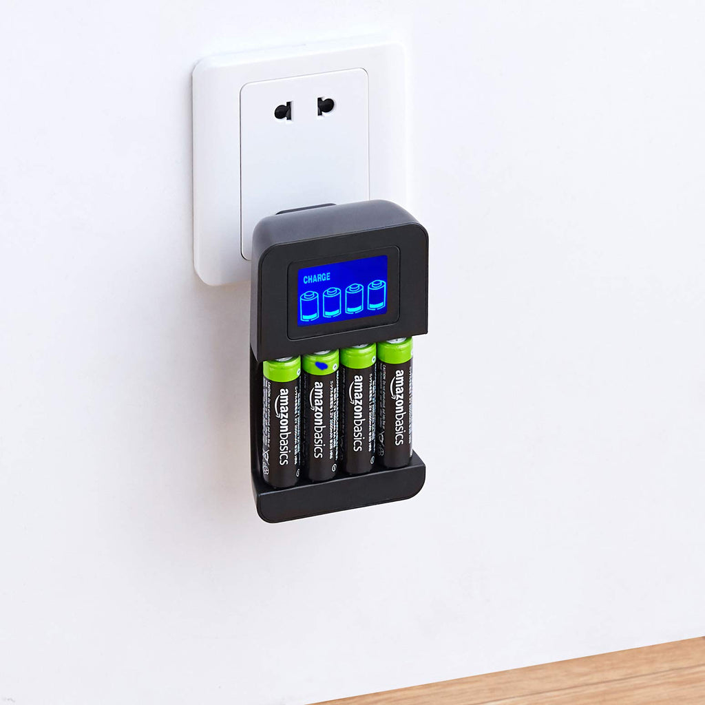 Amazon Basics batteriladdare för Ni-Mh AA-/AAA-batterier