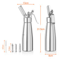 Newaner 500 ml grädddispenser/gräddsifon av aluminium med 3 dekorationsmunstycken av rostfritt stål och 1 rengöringsborste, läckagesäker, för beredning av vispgrädde, kräm, mousse och desserter