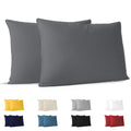 Dreamzie Örngott 40 x 60 cm (set om 2) 100% Bomull Jersey 150 GSM - Anthracite - Örngott 40 x 60 cm Bomull - Slitstarkt och Allergivänligt Kuddfodral för Kudde