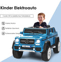 COSTWAY Elektrisk bil för barn, Mercedes-Benz Maybach, 12 V elektrisk barnbil med musik, tuta och LED-lampor, elektrisk bil 2,5–5,5 km/h, inkl. 2,4 G-fjärrkontroll, för barn från 3 år (blå)