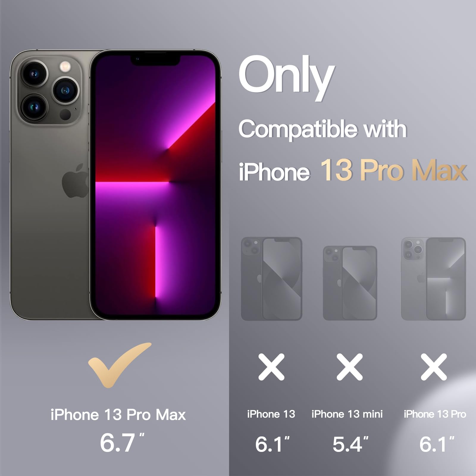 JETech Silikonskal för iPhone 13 Pro Max 6,7-Tums, Silky Soft Touch Skal med Hela Kroppen, Stötsäker Skal med Mikrofiberfoder (Svart)