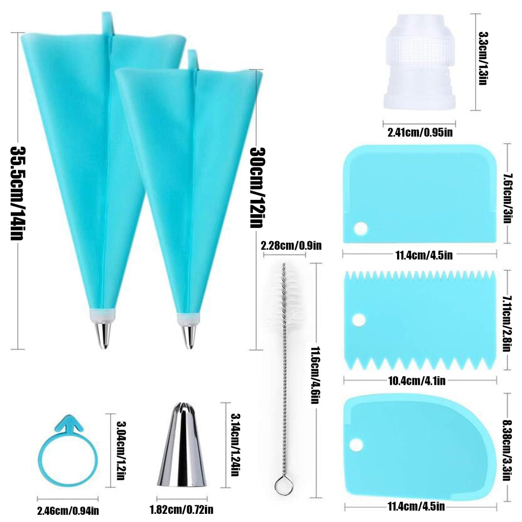 Piping Bags Set, 34 Piece Tips, Reusable Frosting Supplies with Durable Design, Baking Accessories for Desserts, Kitchen Essentials, Set for Candy Pastry Pie Cupcake Cookie