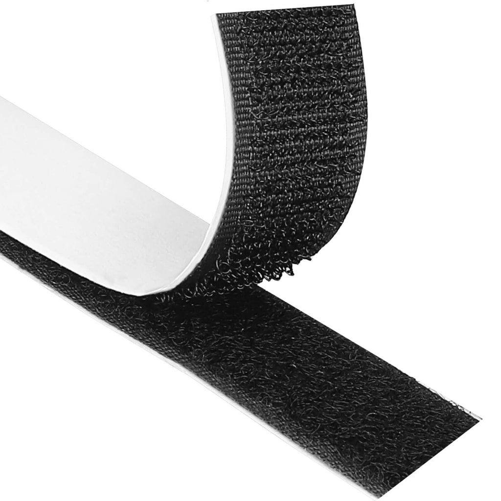 Blooven Självhäftande Kardborreband Extra Stark, Dubbelsidig Tejp Med Fluffband och Krokband för Hem, DIY och Montering (Svart, 20 mm x 8 m)