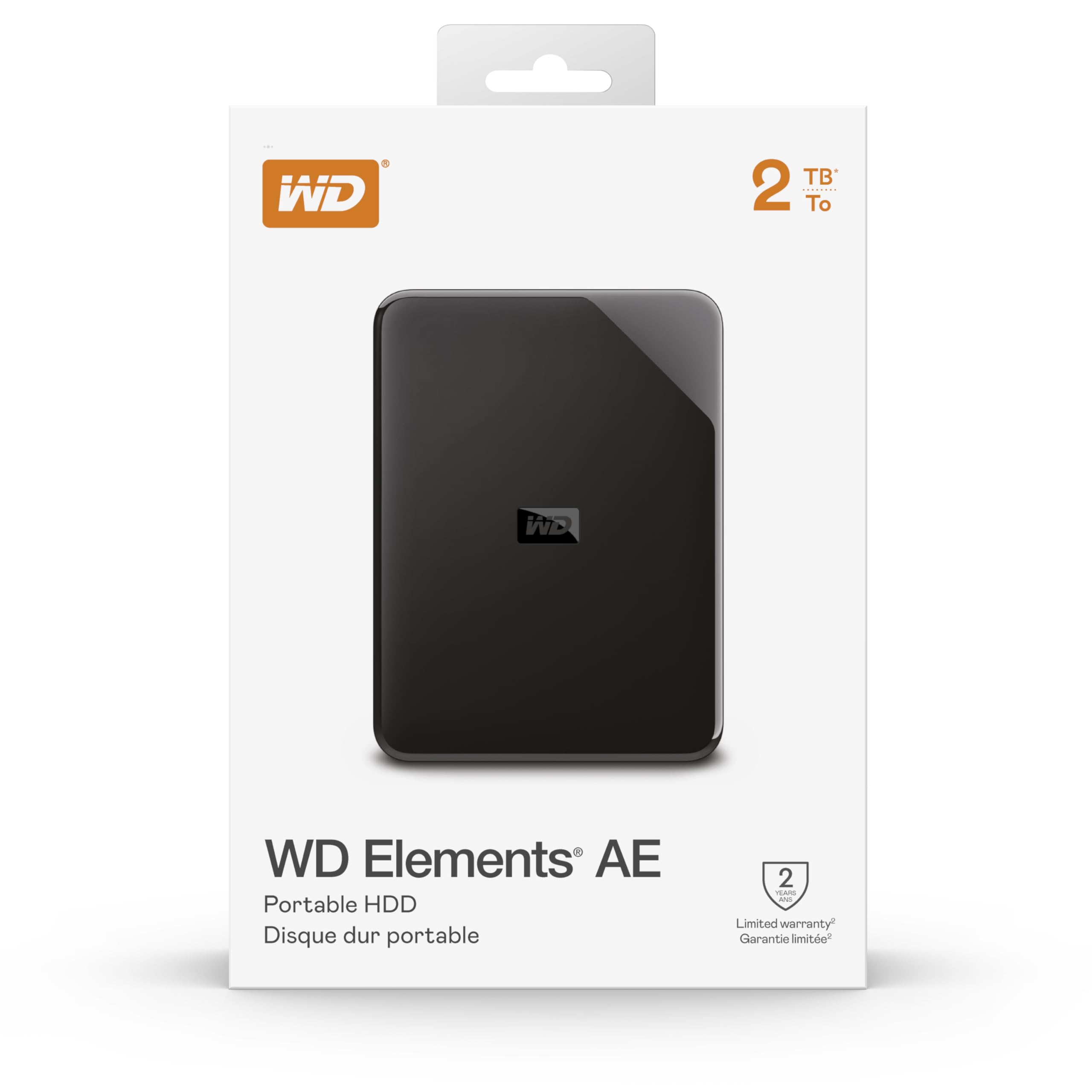 WD Elements AE 2TB Bärbar extern hårddisk, SuperSpeed USB 3.2 Gen 1/USB 3.0, Plug-and-Play (Anslut och kör), Formaterad för Windows, svart