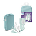 Philips Avent babyvårdsset – babyvårdsset med nio tillbehör, nagelklippare, sax, tre nagelfilar, kam, hårborste, nässug och fingertandborste (modell SCH401/00)