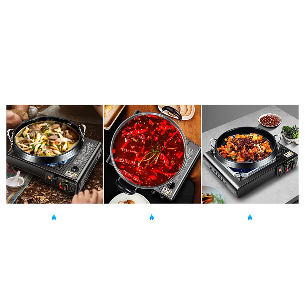 Camping gaskokare, set, kokare i bärväska, dubbla funktioner, interna bärbara gaspatroner eller externa gasflaskor