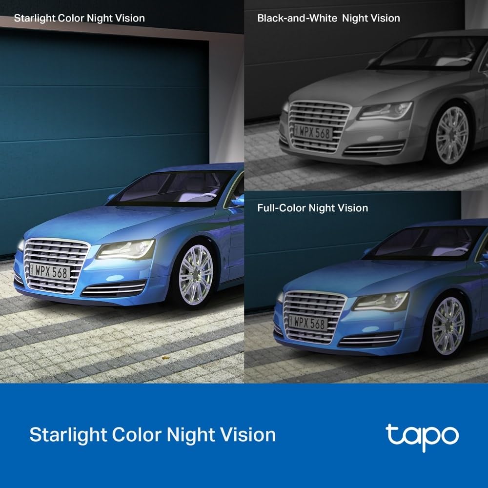 Tapo C520WS 360° utomhus WiFi-övervakningskamera 2K 4MP QHD Starlight-färgnattsyn AI-detektering rörelsespårning IP66