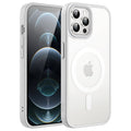 JETech Magnetisk Skal för iPhone 12 Pro Max 6,7 Tums Kompatibelt med MagSafe, Genomlysande Matte Tillbaka Smal Stötsäker Case (Grå)