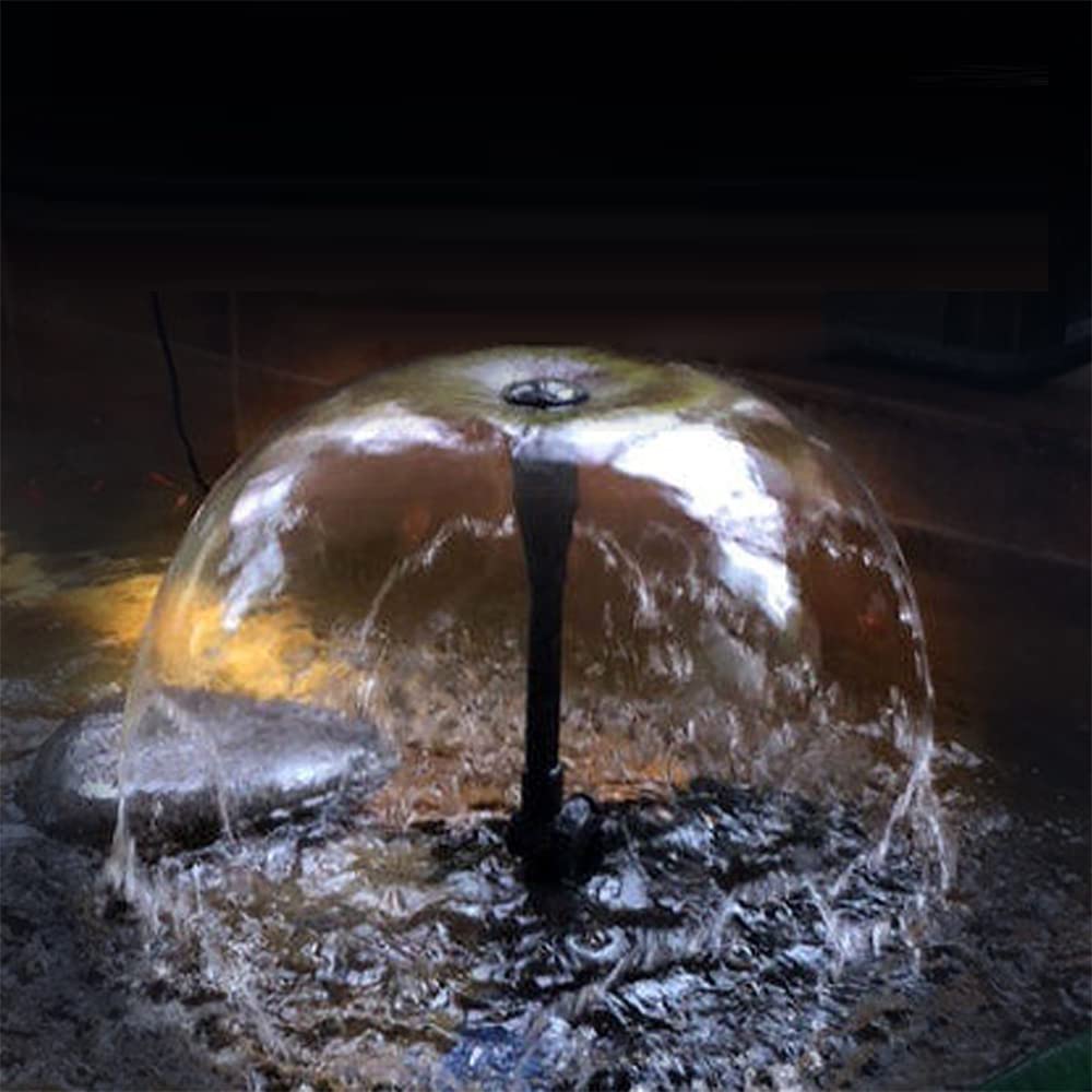 Utomhuspump, dränkbar fontän pump, fiskdamm pump, tyst dränkbar akvarium, vattenpump 220 V, kraftfull utomhusdekoration trädgård med LED och munstycken 750L/H 15W
