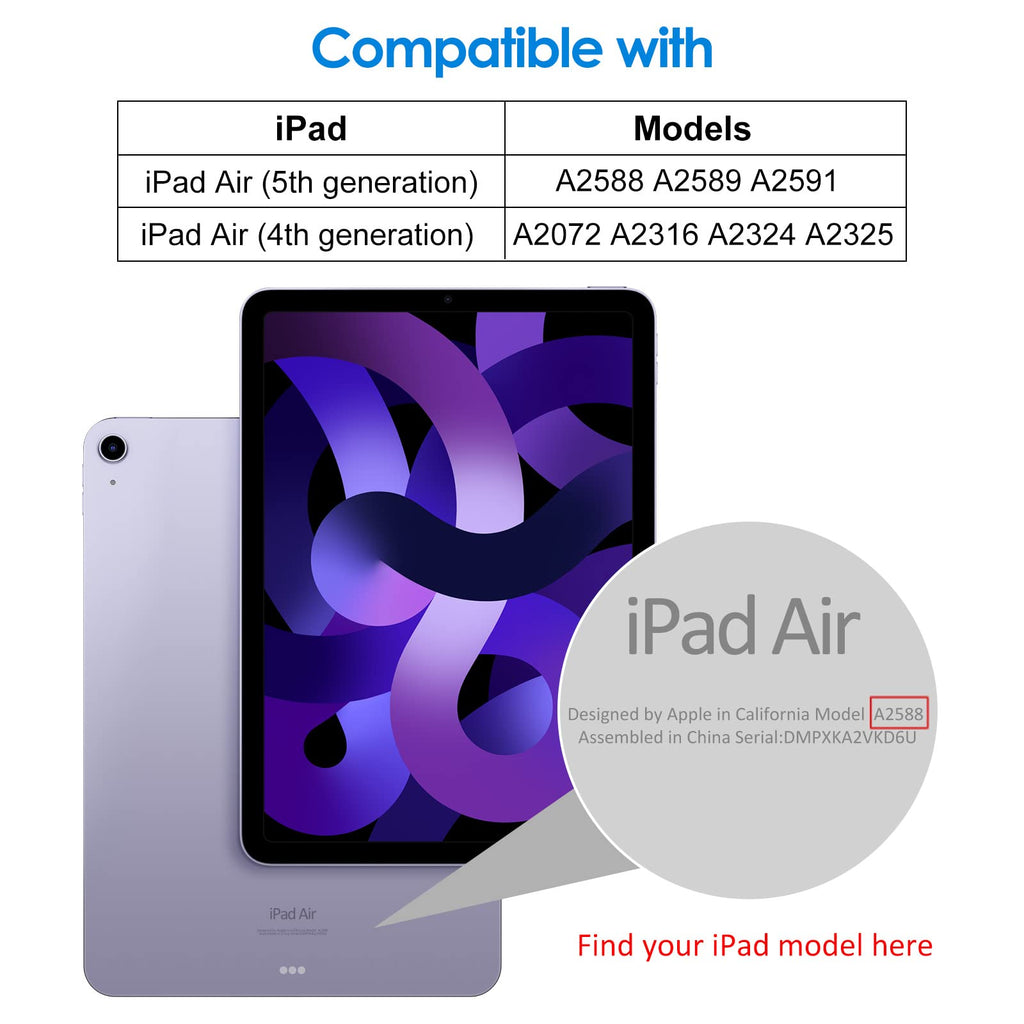 JETech Skärmskydd för iPad Air 5/4 (10,9 Tum, 2022/2020 Modell, 5:e/4:e Generationen), Härdat Glas Film, HD Klar, 1-Pack