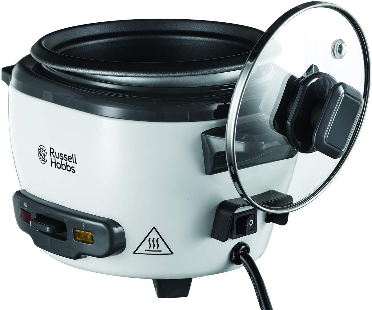 Russell Hobbs riskokare, kokar upp till 6 portioner ris upp till 200 gram per portion, varmhållningsfunktion, non-stick beläggning, ångkorg, mätkopp och sked ingår, 27030-56
