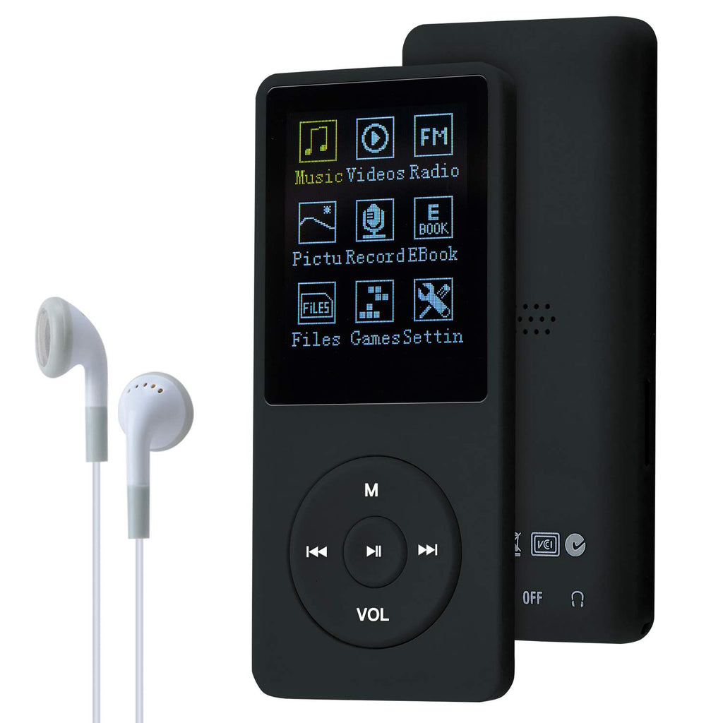 Slim musikspelare 8 GB bärbart förlustlöst ljud 70 timmar skärm Högkvalitativ MP3-spelare Stöd upp till 64 GB (svart)
