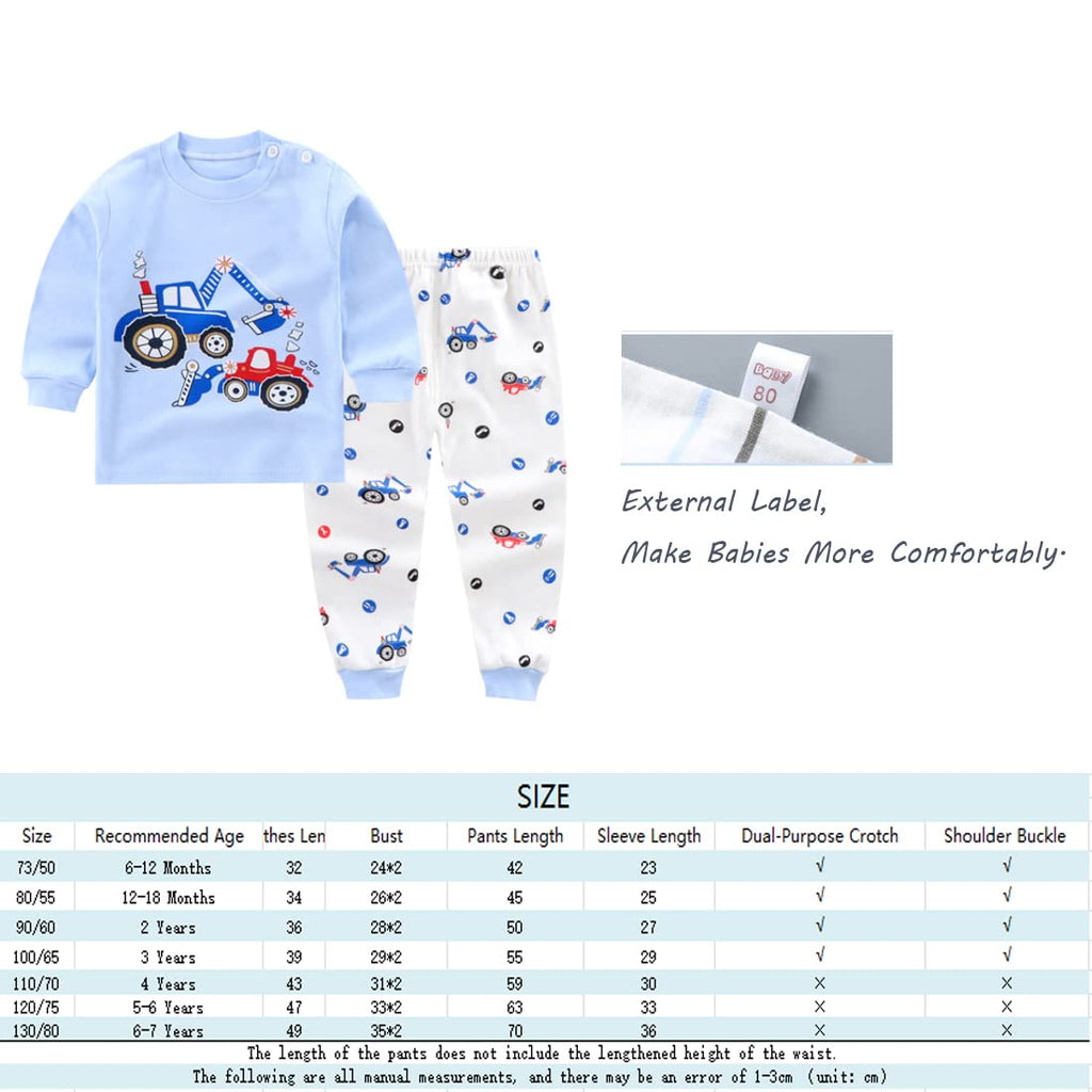 Pyjamas för pojkar, 3-delat set med dinosaurie, robot, lejon, traktor, tryckt barnpyjamas, långärmad topp, bomull, sovkläder, skjortor och byxor, underdelar, nattkläder, outfit för barn
