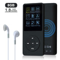 Slim musikspelare 8 GB bärbart förlustlöst ljud 70 timmar skärm Högkvalitativ MP3-spelare Stöd upp till 64 GB (svart)