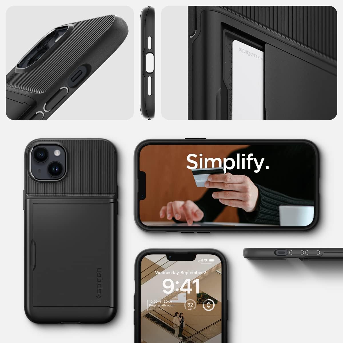 Spigen för iPhone 14 Skal Slim Armor CS Case -Zwart