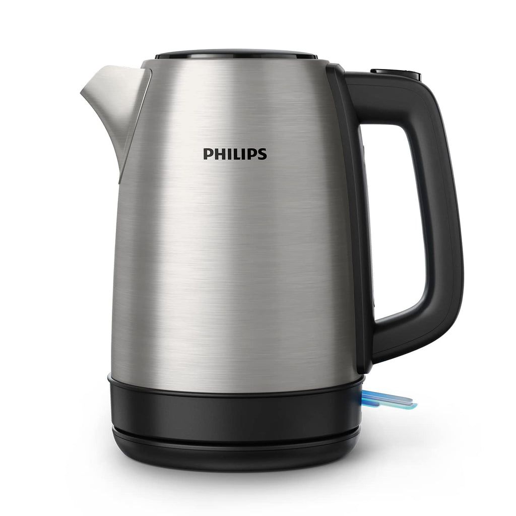 Philips Daily Collection Vattenkokare – 1,7 l, Rostfritt Stål SUS304, Fjädrat Lock, Micromesh-filter, 360° Basplatta, Automatisk Avstängning, Snabb Kokning, Indikatorlampa (HD9350/90)