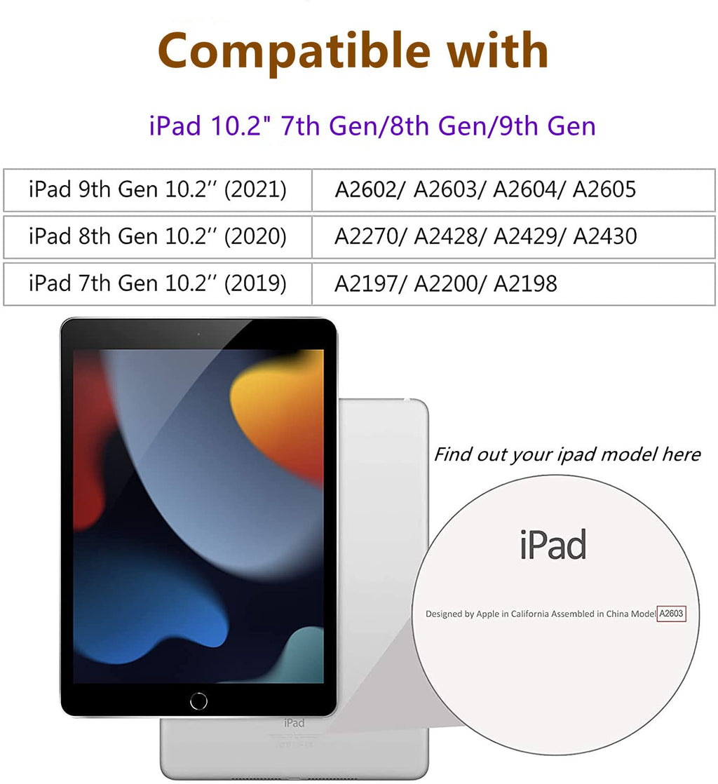 TopEsct 2-pack skärmskydd för iPad 10,2 tum, härdat glasfilm för Apple iPad 2021 2020 2019 (9:e / 8:e generationen), 9H hårdhet, ultraklar, anti-repor, för iPad 7/iPad 8/iPad 9