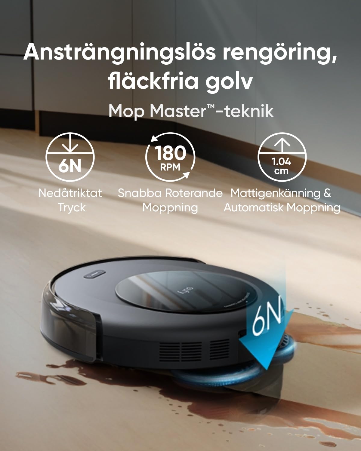 eufy Robotdammsugare Omni C20 med Allt-i-ett-station, Auto Emptying, Mop Washing och Drying för Hands-Free Cleaning, 7,000 Pa Kraftfull sugkraft, 8,5 cm ultratunn kropp, Robotdammsugare och Mop Combo