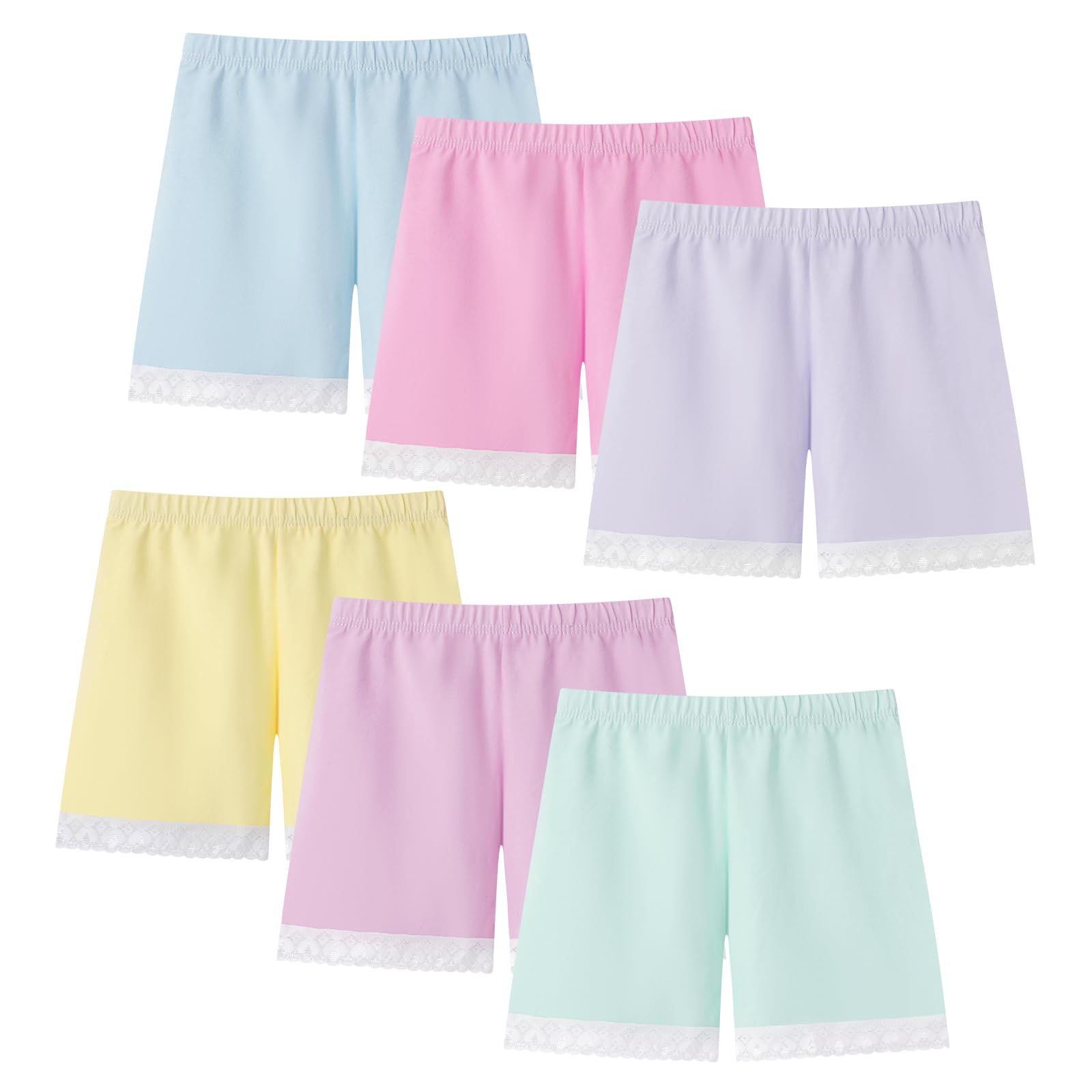 2-12 år gamla flickor enfärgade cykelshorts säkerhetsklänning pojkshorts trosor för småbarn 6-pack underkläder