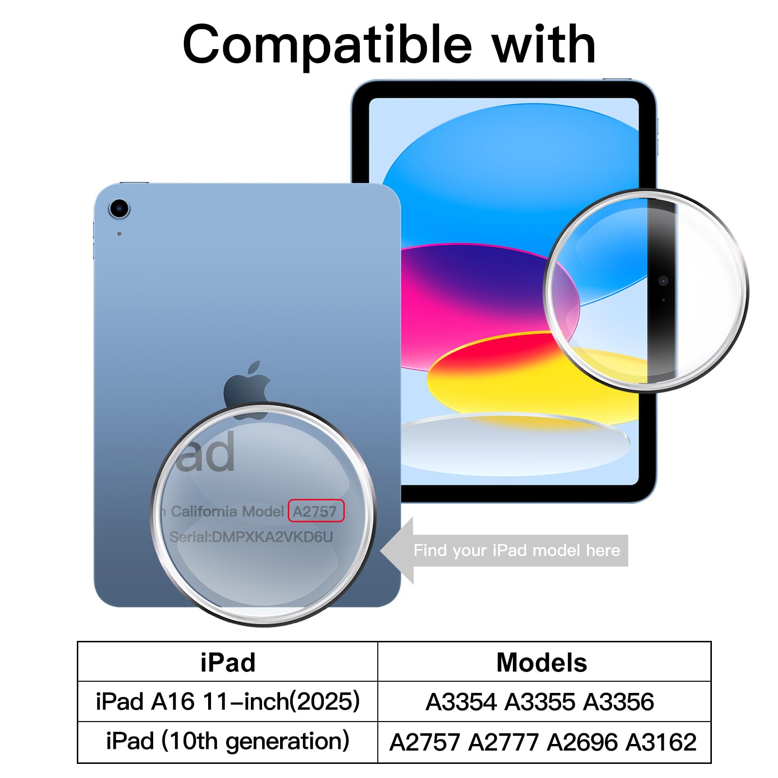 JETech Skärmskydd för iPad (A16) 11:e/10:e Generationen (2025/2022), Härdat Glas Film, HD Klar, 2-Pack