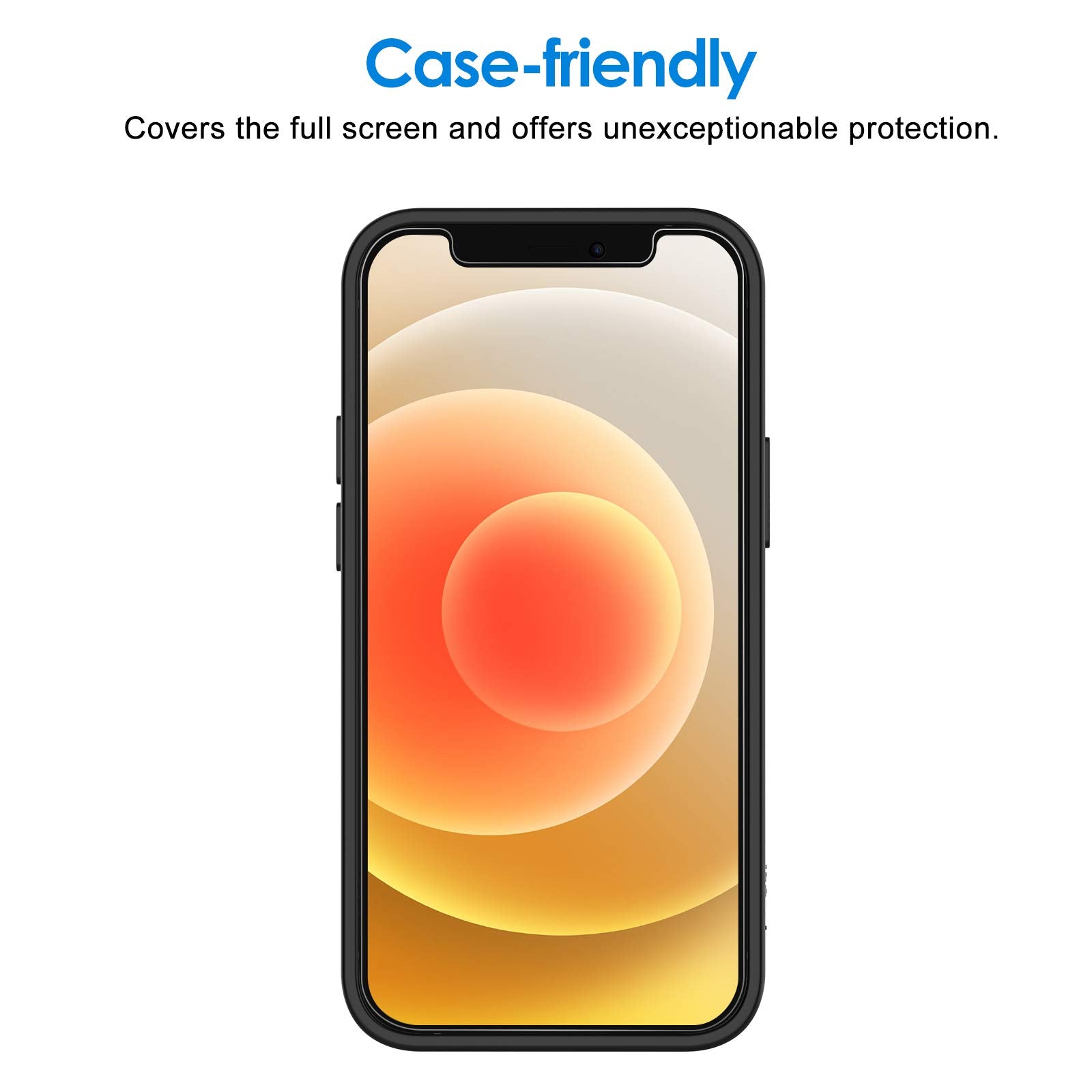 JETech Skärmskydd för iPhone 12/12 Pro 6,1 Tum, Screen Protector Härdat Glas Film, 3-Pack