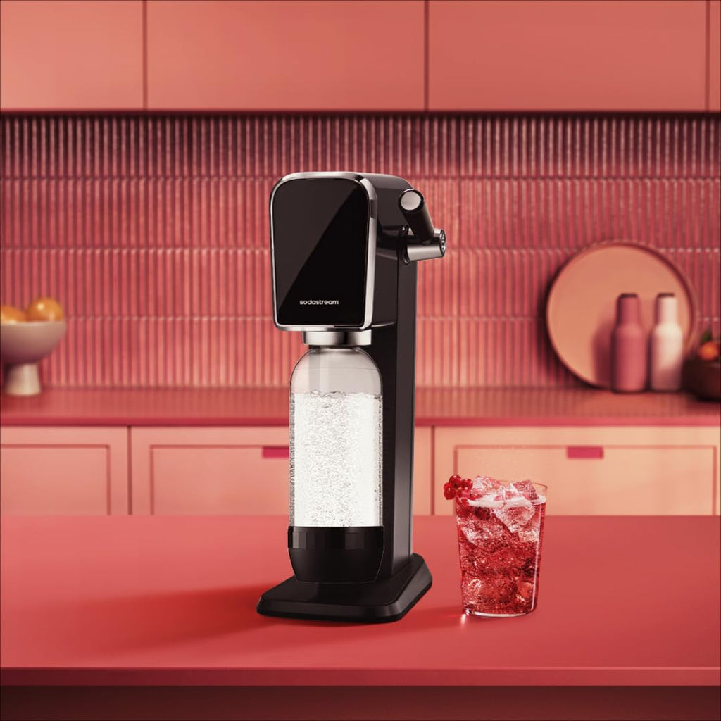 Sodastream Classic – 2 x återanvändbara, diskmaskinssäkra vattenflaskor, 1L kolsyreflaskor, kompatibla med Gaia, Terra, Art och Enso, BPA-fri plast, svart