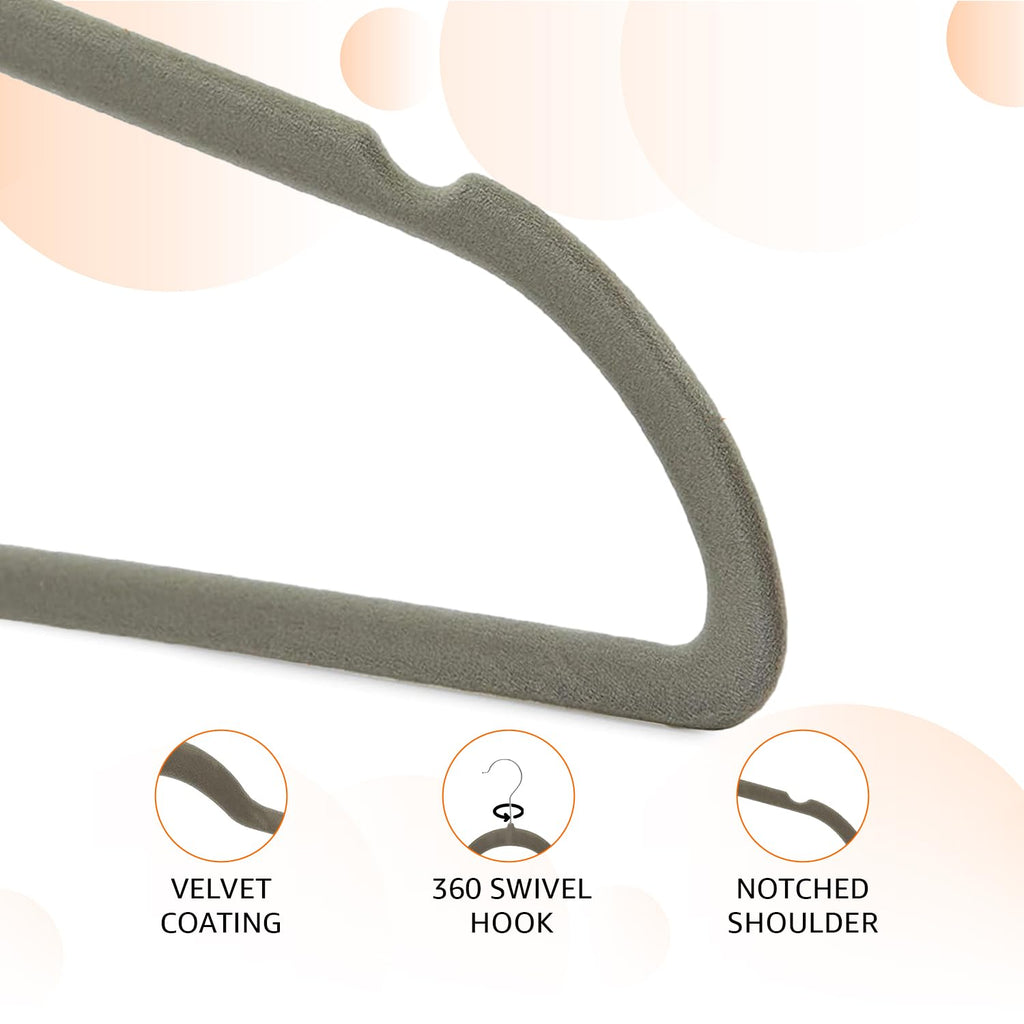 Amazon Basics smala och halkfria klädhängare för skjortor/kostym/kostym, 30-pack, grå