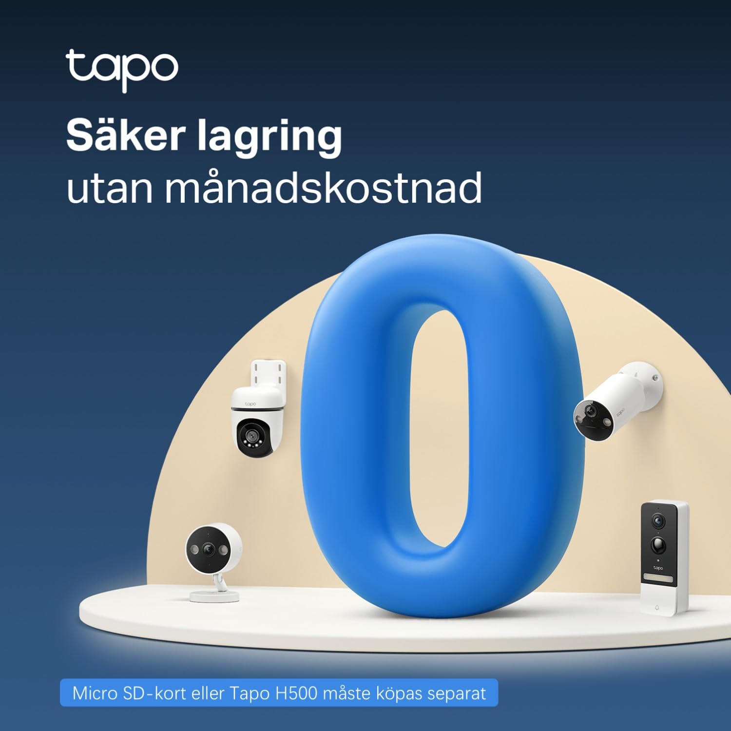 Tapo C200C - WiFi IP-kamera 360° FHD 1080p Övervakningskamera, mörkerseende, realtidsaviseringar, stöd för SD-kort, rörelsedetektering, fjärrkontroll, kompatibel med Alexa