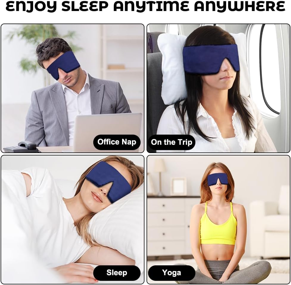 ACWOO Silk Sleep Mask, Super Soft And Comfortable Silk Eye Mask, Light-Blackout Sleep Aid Eye Mask, Blocks Light Eye Sleep Shade Cover For Men, Women, Nap, Travel, Gifts, Meditation, Shift Work