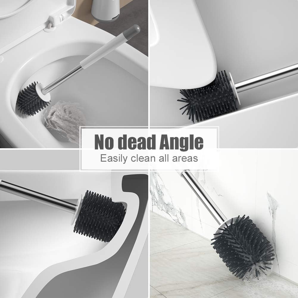 Ibergrif M34152 - Brushes and Board of Toilet (Brush and Support for WC, Silicone), White