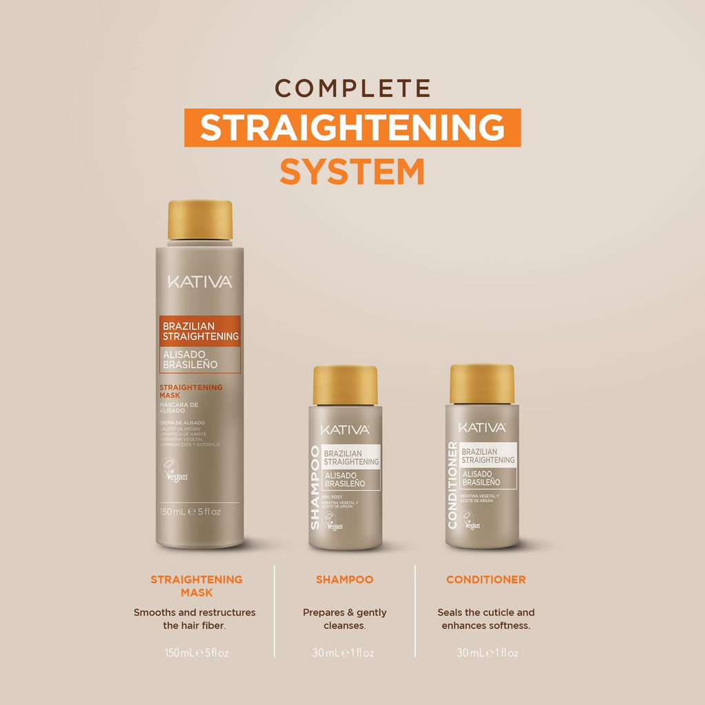 KATIVA Brasiliansk keratin utjämning med hyaluronsyra – 12 veckor rakt hår – utan formaldehyd – anti-frizz – med arganolja och vegetabilisk keratin
