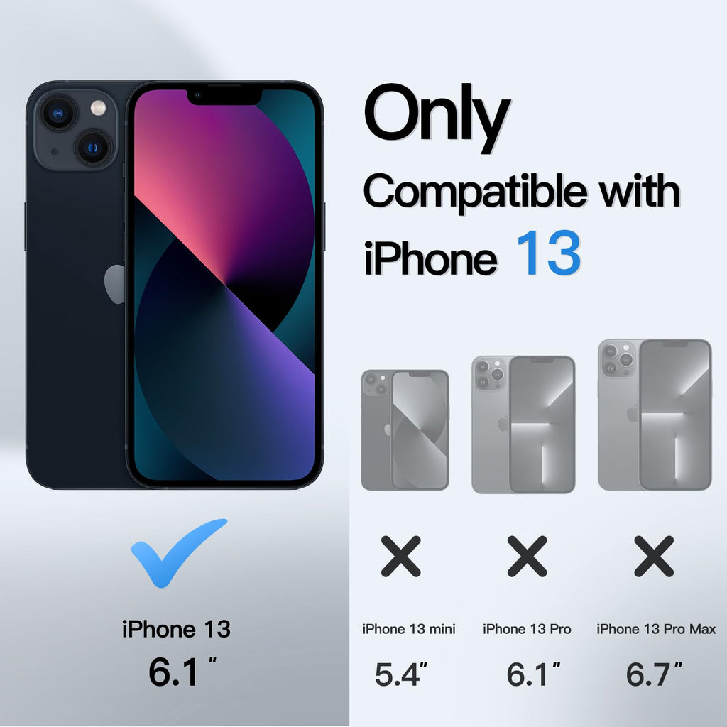 JETech Plånbok Skal för iPhone 13 6,1 Tum med Korthållare, Dual Layer Stötskyddad Skyddande Wallet Case with Card Holder, Glidande Dold Spår (Svart)