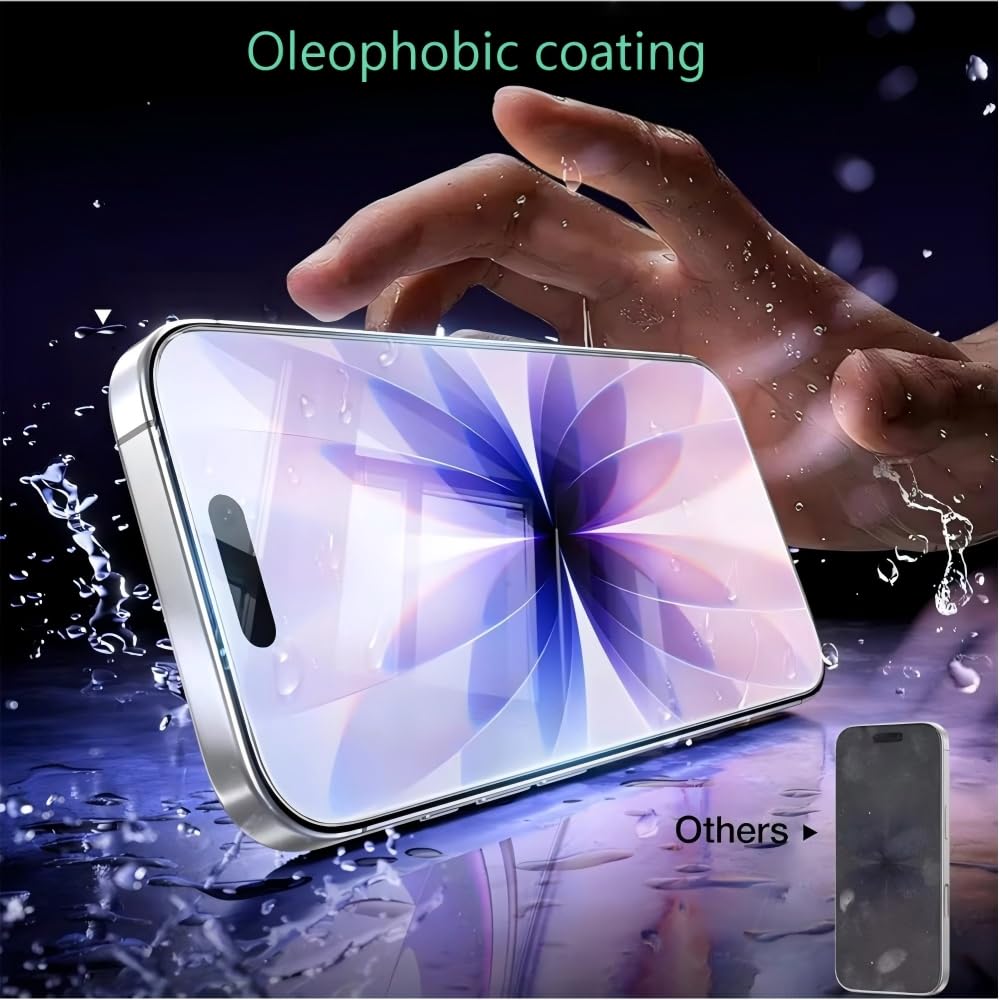 3 stycken härdat glas kompatibel med iPhone 17, iPhone 17 Pro, iPhone 16 Pro, skyddande film, 6,3 tum hårdhet 9H utan bubblor anti-repor fingeravtryck transparent hållbar klar