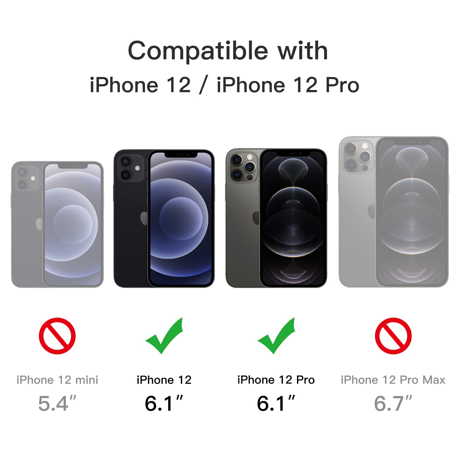 JETech Magnetisk Skal för iPhone 12/12 Pro 6,1 Tums Kompatibelt med MagSafe, Genomlysande Matte Tillbaka Smal Stötsäker Case (Svart)