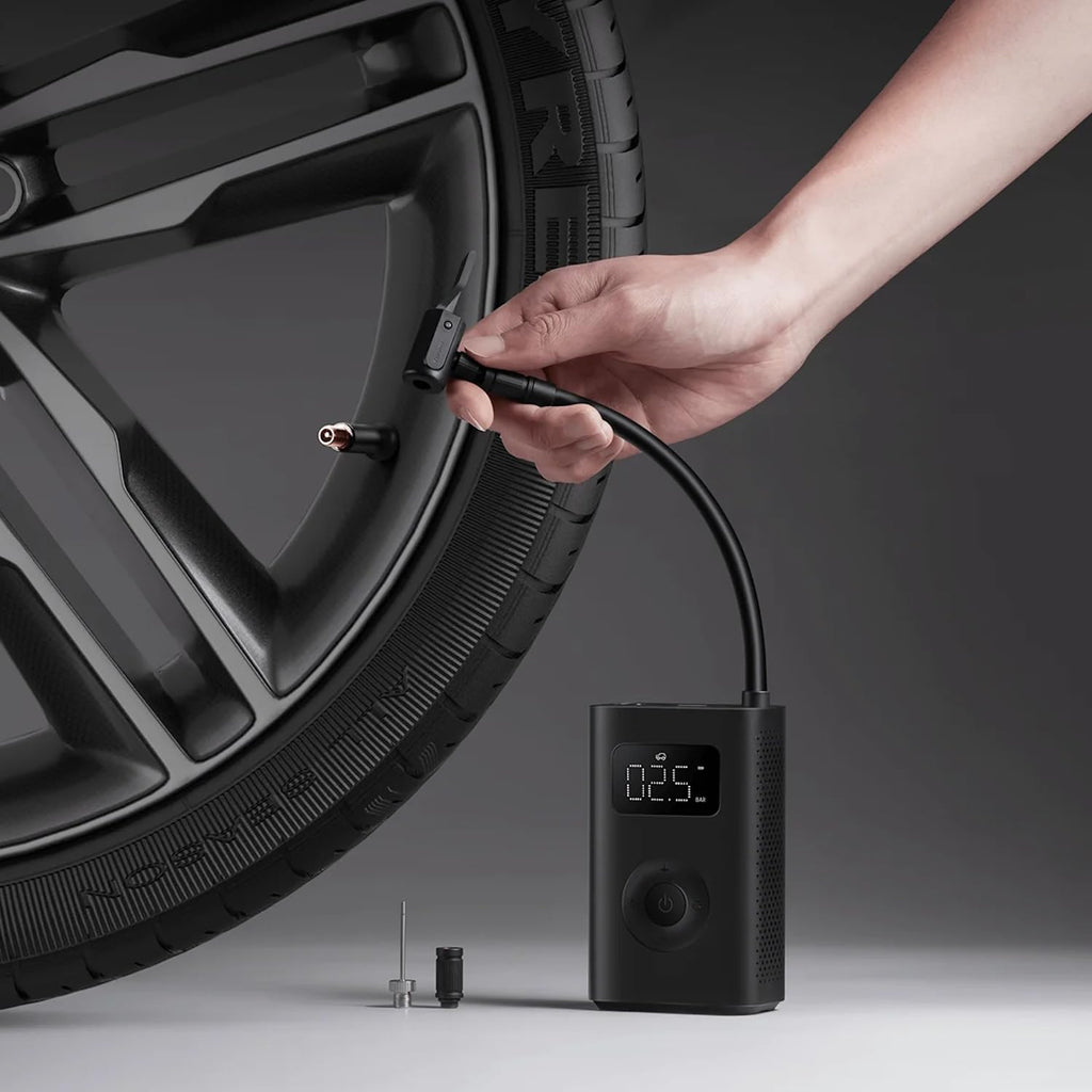 Xiaomi Portable Electric Air Compressor 2 - Bärbar luftkompressor (0.2 10.3 bar/3-150 psi, 6 lägen, 2000mAh batteri, 14.4Wh, USB-C-laddning, LED-skärm), svart (SE)