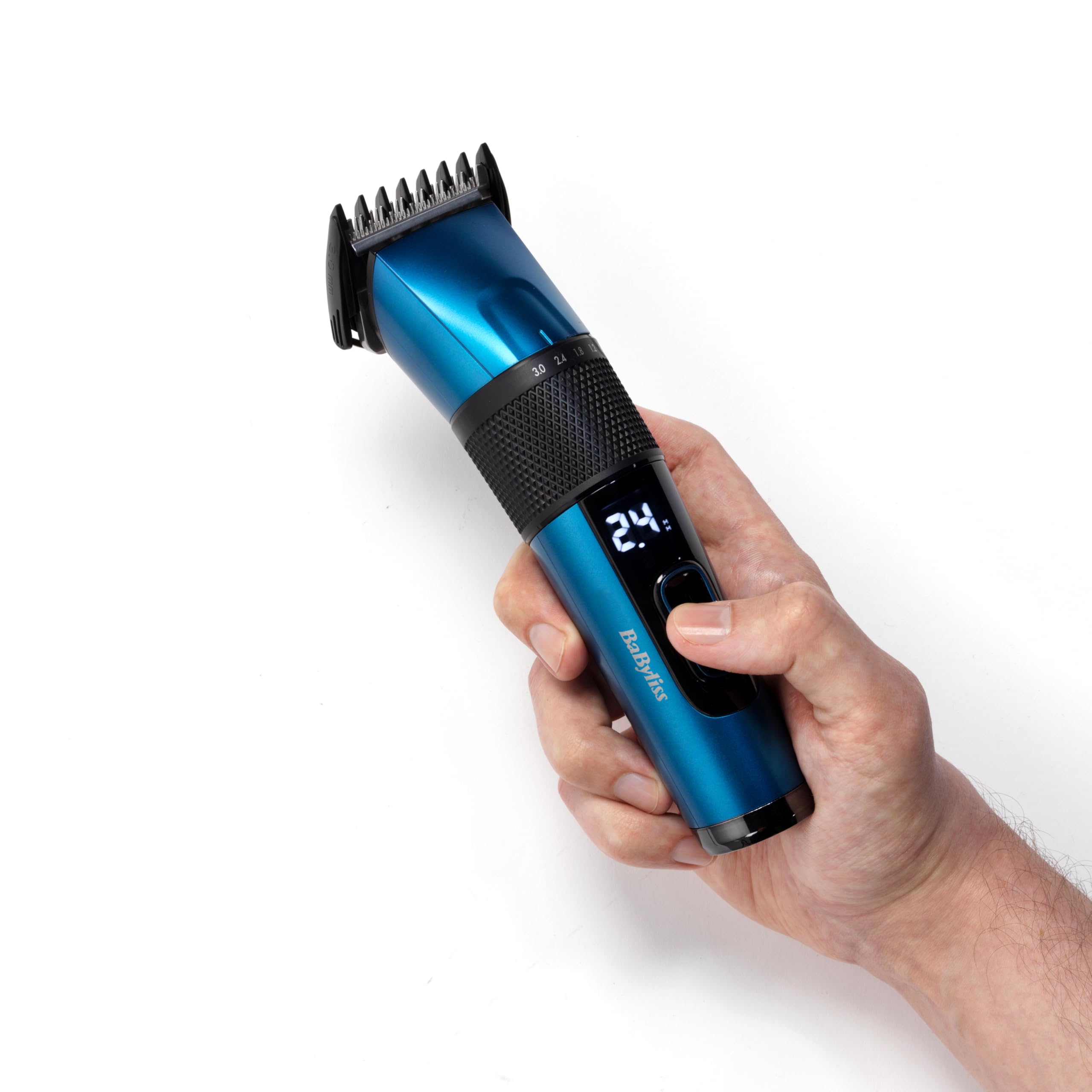 BaByliss Japanese Steel Hårklippare - Litiumbatteri, 160-Minuters Drift, 3-Timmar Fulladdning, Inkluderar Hårt Förvaringsfodral, Svart, E990E