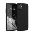 kwmobile Fodral kompatibelt med Apple iPhone 11 – silikonskal – mjukt mobiltelefonskal – mobiltelefonfodral i matt svart